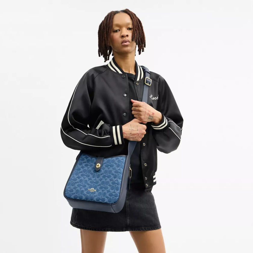 COACH Hadley Convertible Crossbody Bag In Signature Denim - Gold/Indigo