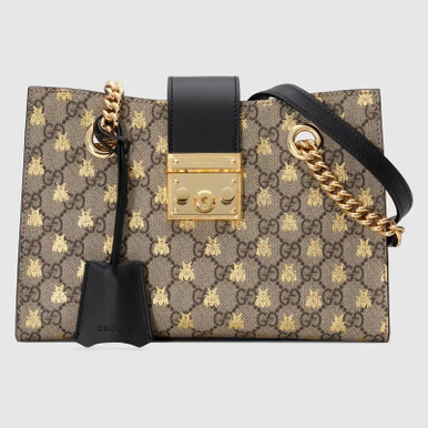 GUCCI Padlock small GG bees shoulder bag image 1