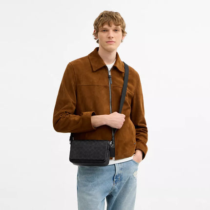 COACH Jack Small Flap Crossbody Bag In Signature Canvas