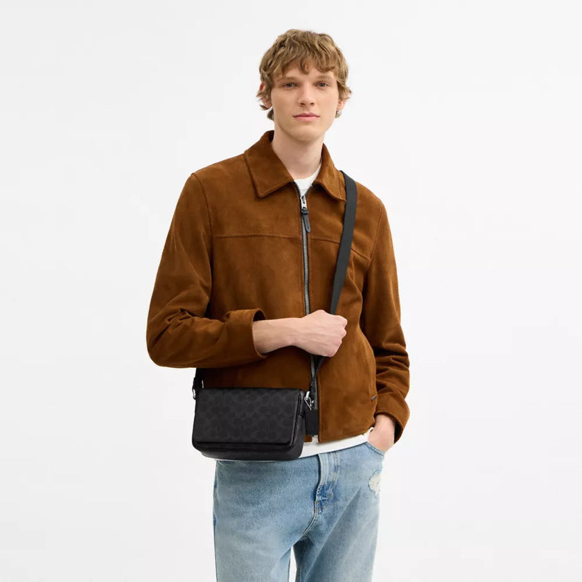 COACH Jack Small Flap Crossbody Bag In Signature Canvas