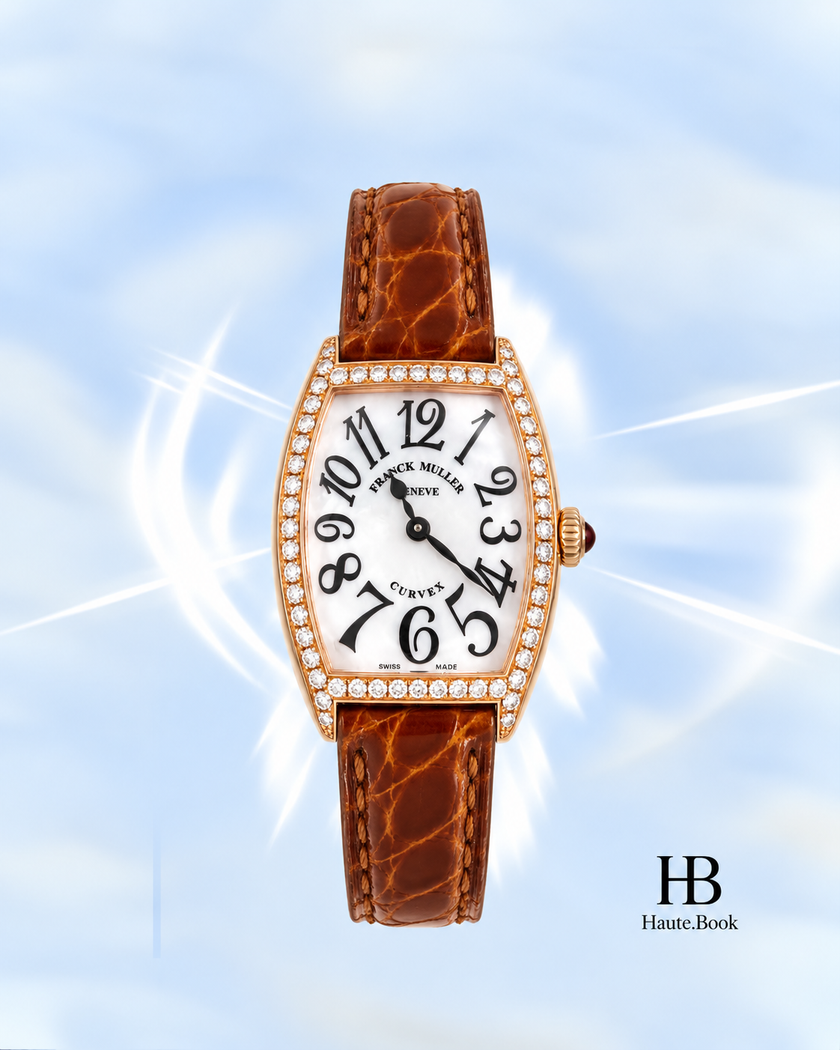 [Brand New] Franck Muller Tonneau Curvex Mother-of-Pearl Diamond 1752BQZ MOP D1R 5N 25 × 29 mm
