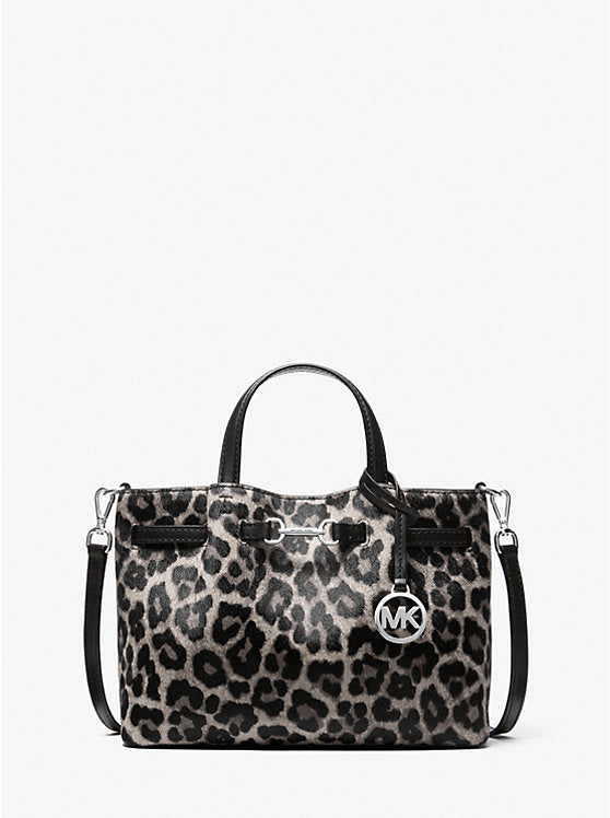 MICHAEL KORS Carson Small Leopard Print Calf Hair Satchel image 0