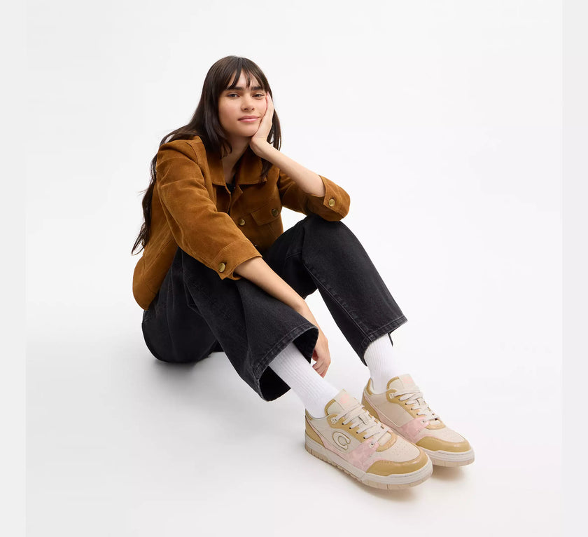 Coach Soho Sneaker With Patent Signature - Candy Pink/Light Beige
