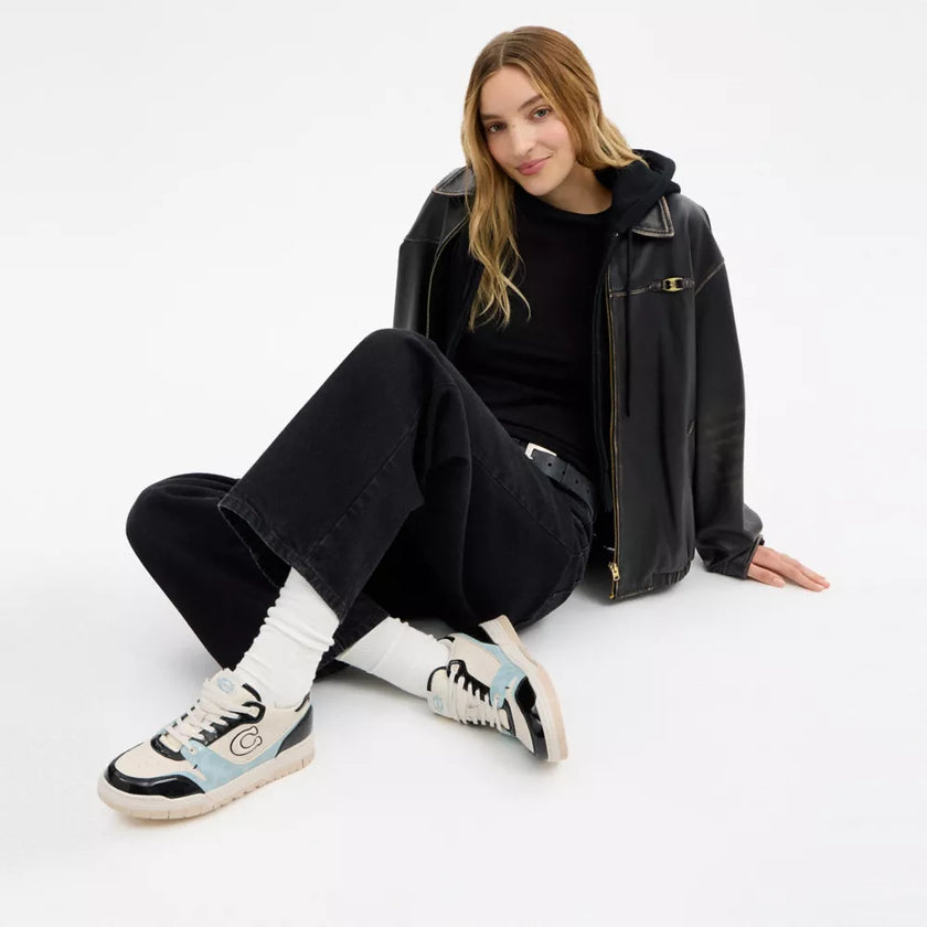 Coach Soho Sneaker With Patent Signature - Sea Mist/Black.