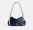 COACH Carey Crossbody Bag In Signature Canvas - Gold/Navy