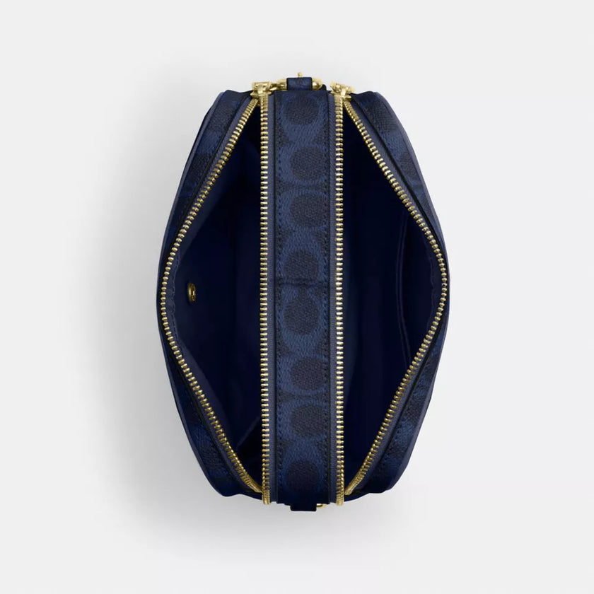 COACH Carey Crossbody Bag In Signature Canvas - Gold/Navy