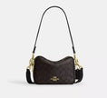 COACH Mini Carey Crossbody Bag In Signature Canvas - Silver/Sand/Taupe
