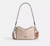 COACH Mini Carey Crossbody Bag In Signature Canvas - Silver/Sand/Taupe