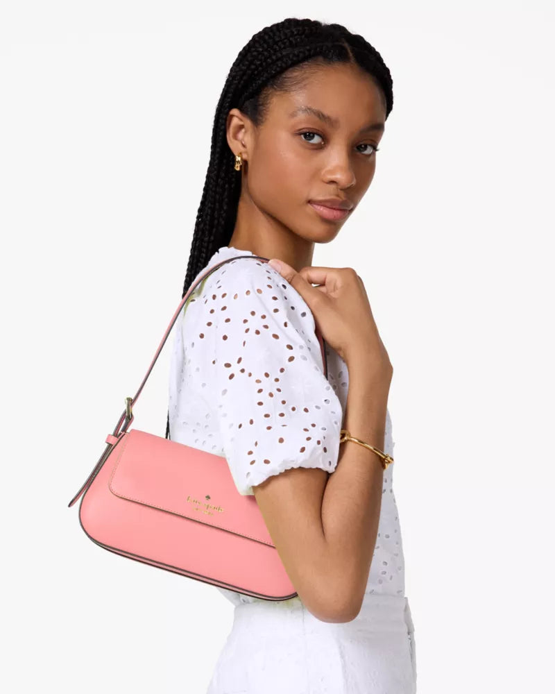 KATE SPADE Madison Saffiano Leather Small Flap Shoulder Bag - Terracotta Tile image 1