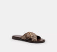 Coach Crisscross Buckle Sandal In Signature Jacquard - Oak/Maple