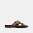 Coach Crisscross Buckle Sandal In Signature Jacquard - Oak/Maple