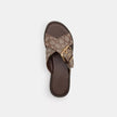 Coach Crisscross Buckle Sandal In Signature Jacquard - Oak/Maple