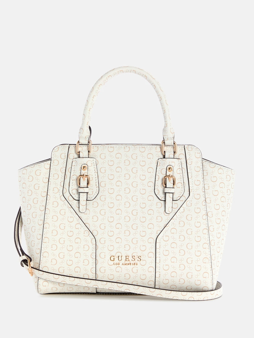 Guess Gemma Logo Satchel - White image 0