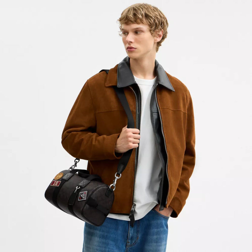 COACH Explorer Duffle Bag 28 In Signature Canvas With Patches