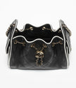 CHANEL 25 Mini Bag Black/ White Calfskin Gold Hardware