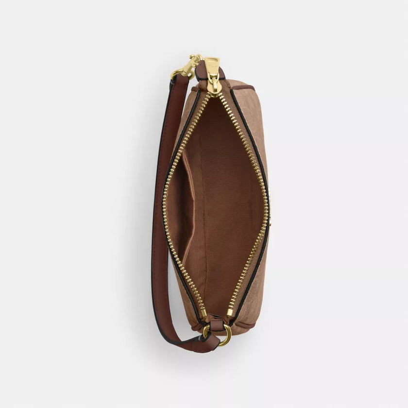 [At India] COACH Nolita 19 In Signature Canvas - Gold/Tan/Brown