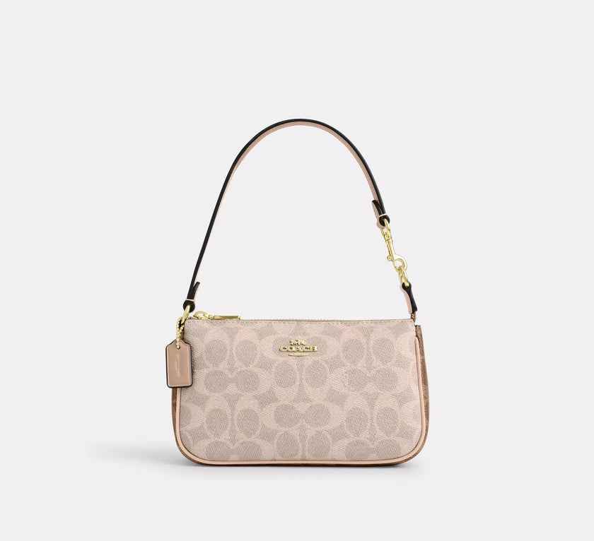 [At India] COACH Nolita 19 In Signature Canvas - Sand/Tan