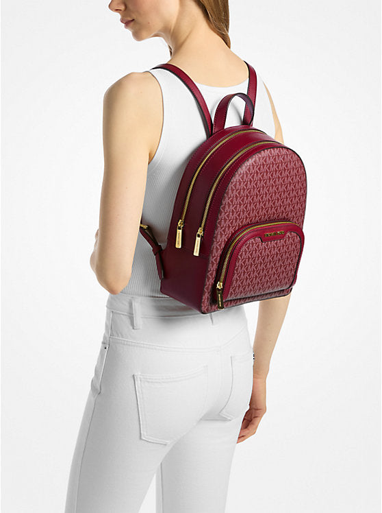 MICHAEL KORS Jaycee Medium Signature Logo Backpack - Cherry image 1