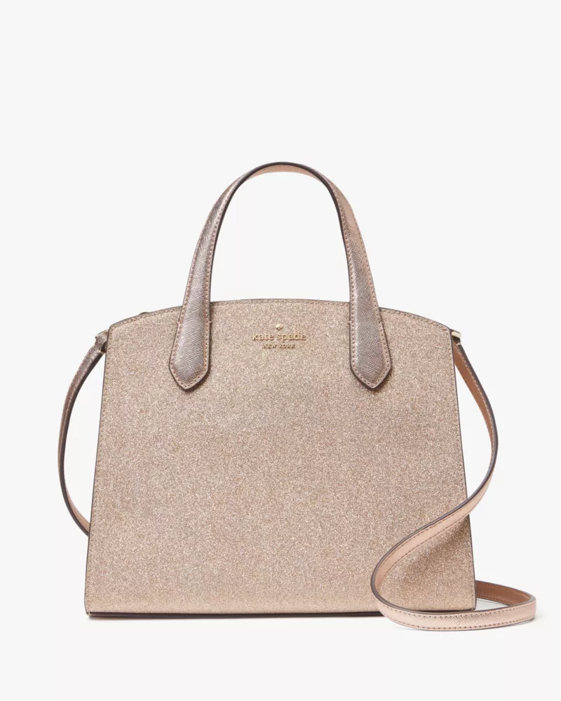 KATE SPADE  Glitter Tinsel Satchel - Rose Gold image