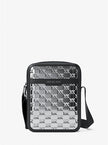 MICHAEL KORS Cooper Metallic Logo Debossed Flight Bag - Silver image 0