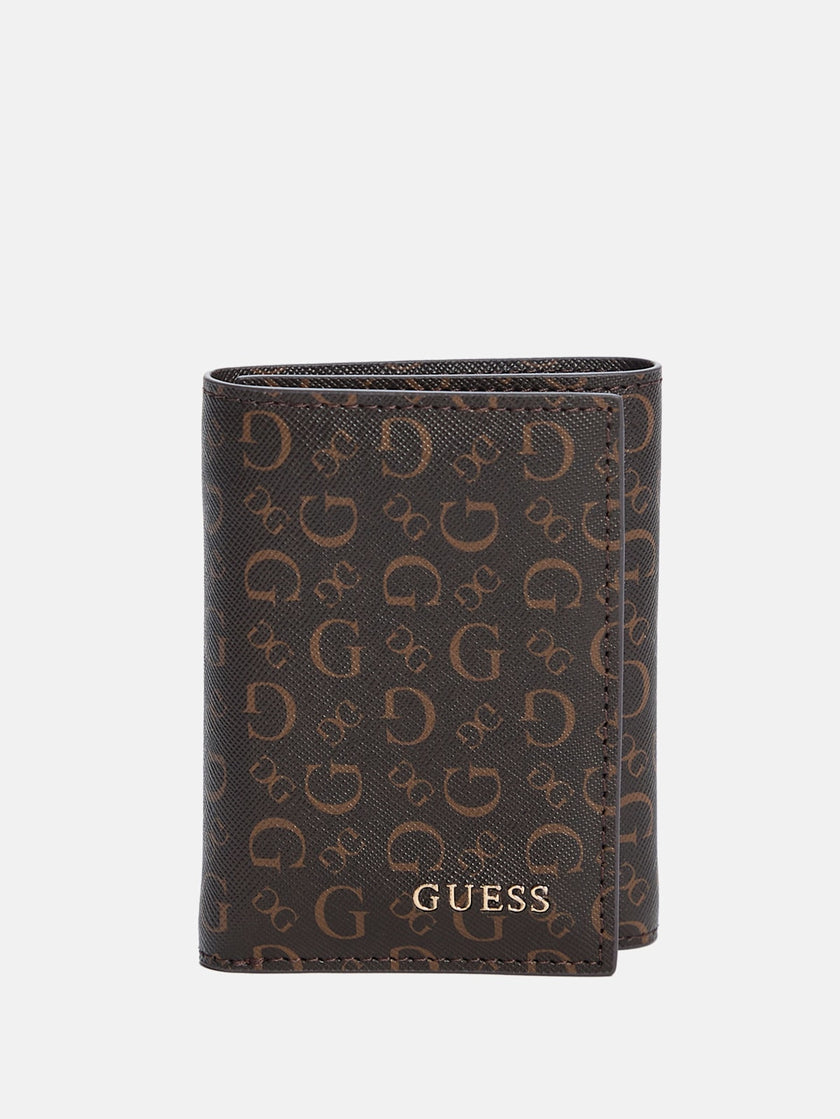 Guess G Logo Trifold Faux-Leather Wallet - Brown image 0