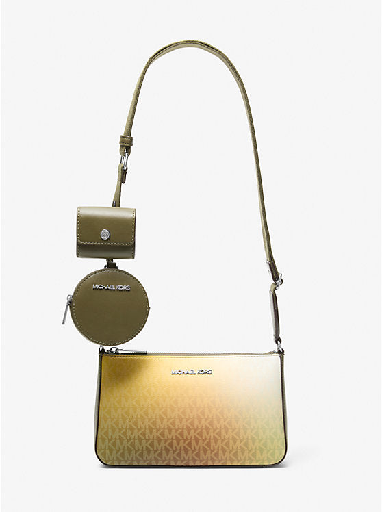 MICHAEL KORS Jet Set Small Ombré Signature Logo Crossbody Bag with Case for Apple Airpods Pro® image 0
