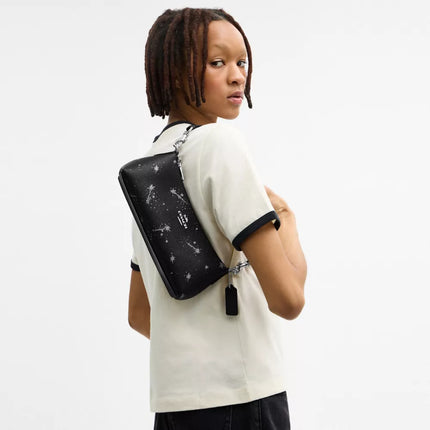 [ARRIVING] COACH Charlotte Shoulder Bag With Star Print - Silver/Black Multi image 1