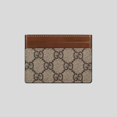 GUCCI GG Supreme Card Holder Brown image 0