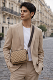 [AT DELHI] GUCCI Men's Brown Gg Mini Crossbody Bag image 0