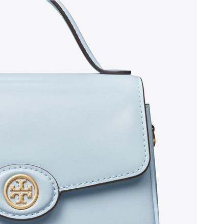 TORY BURCH Small Robinson Spazzolato Top-handle Bag -  Pale Blue image 2