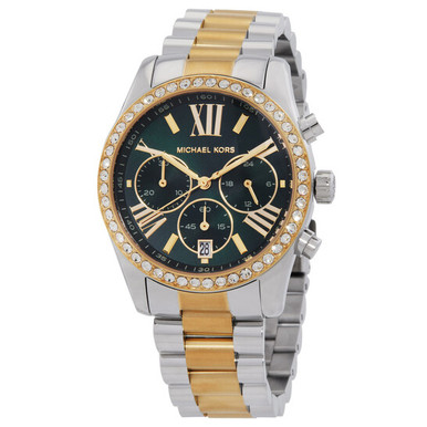 MICHAEL KORS  Lexington Chronograph Quartz Crystal Green Dial Watch image 2