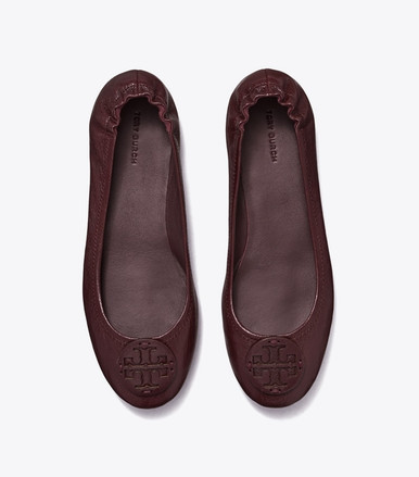 TORY BURCH Minnie Travel Ballet - Plum image 1