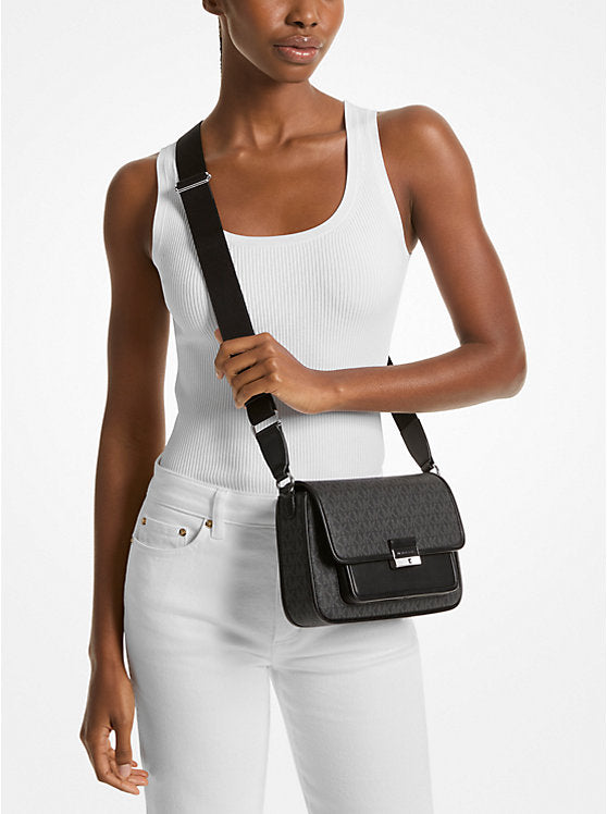 MICHAEL KORS Bradshaw Medium Signature Logo Messenger Bag image 1