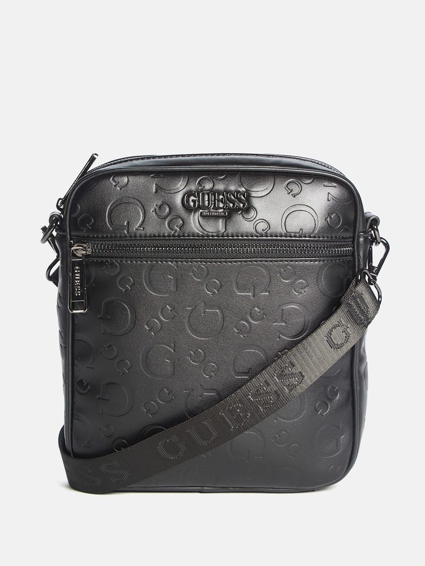 Guess Gio Logo Top-Zip Crossbody - Black image 0