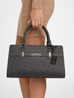 Guess Eldoria Enlarged Logo Satchel - Black image 1