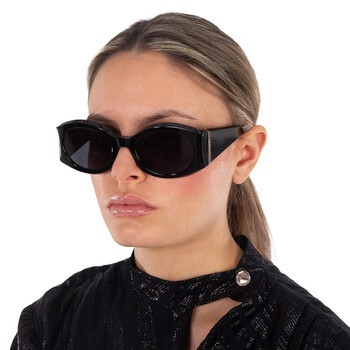 SALVATORE FERRAGAMO Dark Grey Oval Ladies Sunglasses image 0