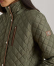 [ARRIVING] LAUREN RALPH LAUREN Womens Hooded Quilted Faux-Suede-Trim Coat - Green tea image 2