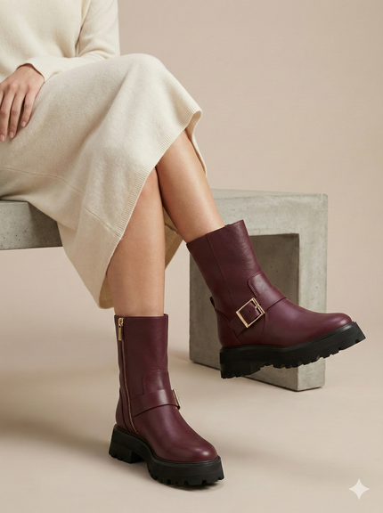 Michael Kors Oxblood Leather Boots Size 8 (@Delhi Studio) image 0