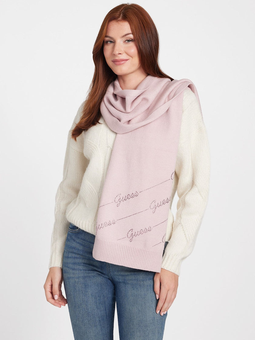 Guess Scarf Rhinestone Logo Scarf - Purple image 1