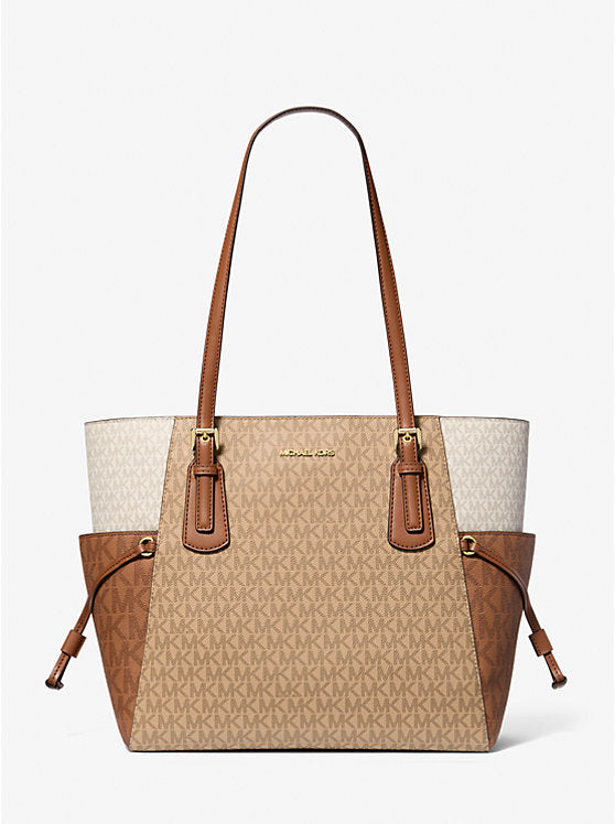 [AT DELHI] MICHAEL KORS Voyager Large Color-Block Signature Logo Tote Bag image 0
