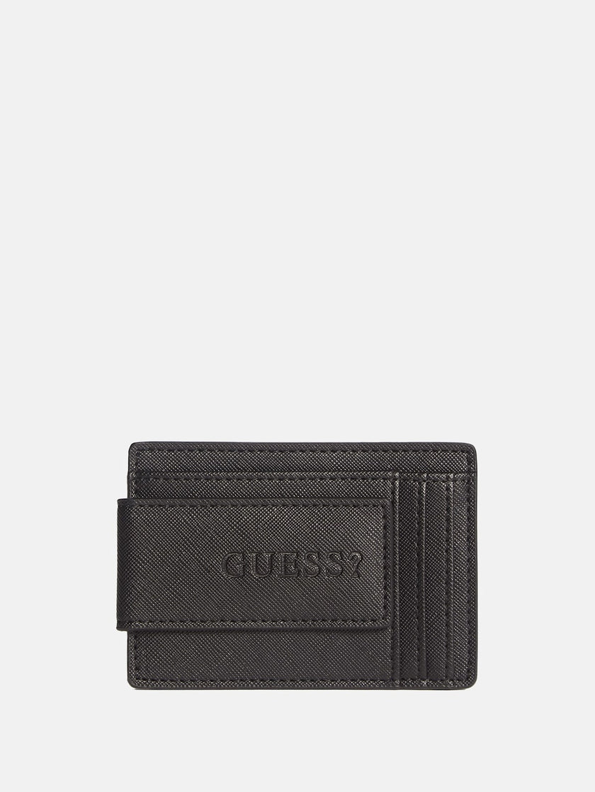 Guess Logo Money Clip Card Holder - Black image 0