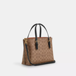 COACH Mollie Tote Bag 25 In Signature Canvas - Gold/Tan/Black image 3