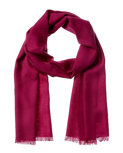 GUCCI Logo Small Jacquard Wool & Silk-Blend Scarf image 0
