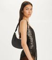 TORY BURCH T Monogram Leather Crescent Bag image 0