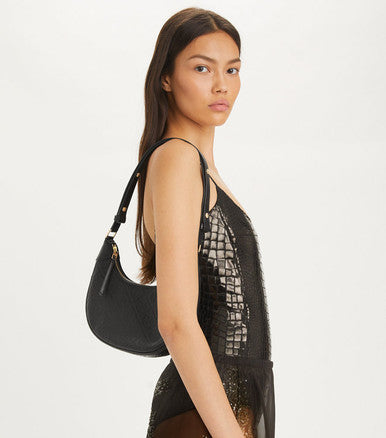 TORY BURCH T Monogram Leather Crescent Bag image 0