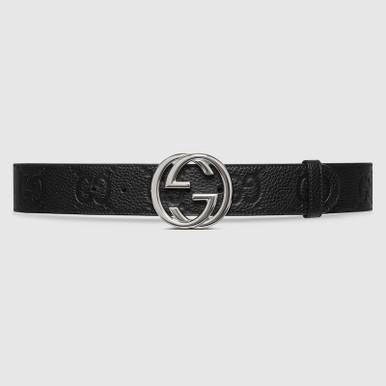 GUCCI Wide Belt With Interlocking Gg Detail Buckle image 0