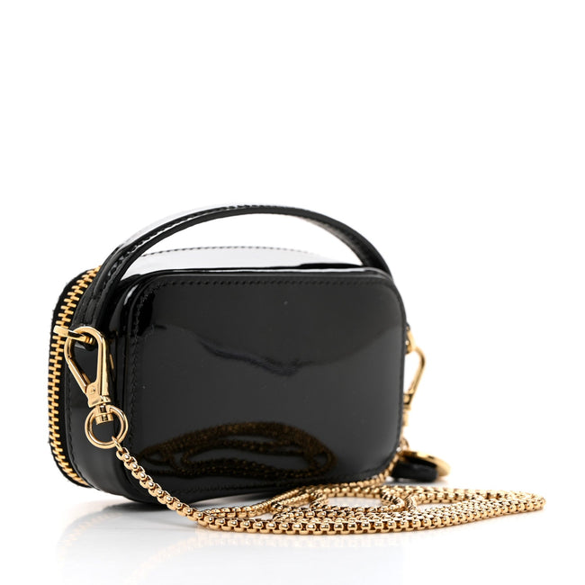 PRADA Vernice Metal Triangle Logo Mini Pouch with Handle (@Delhi Studio) image 1