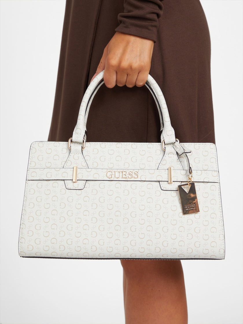 Guess Eldoria Logo Satchel - White image 1