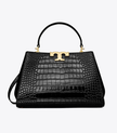 TORY BURCH Eleanor Croc-embossed Satchel image 3