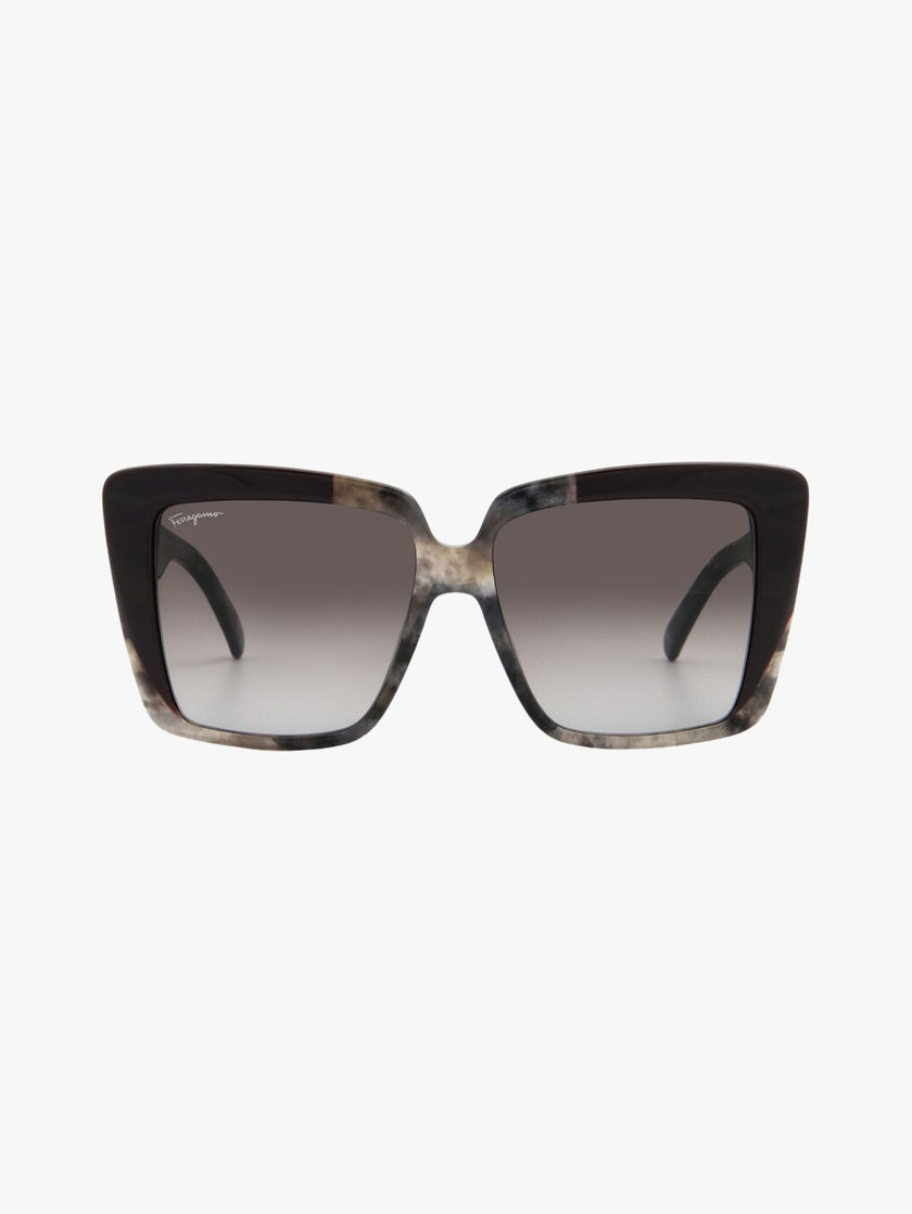 SALVATORE FERRAGAMO Grey Gradient Square Ladies Sunglasses (Arriving In Delhi) image 0